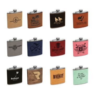 Leather Wrapped Stainless Steel Flask