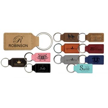 Leather Rectangle Keychain