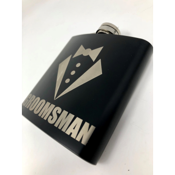 Black Groomsman Flask
