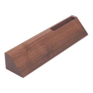 Walnut Name Wedge With Business Card Holder